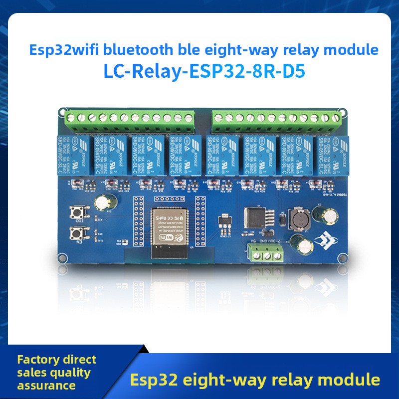 Relay 8 Channel Board - Placa de Desarrollo ESP32 DC5-30V, Módulo