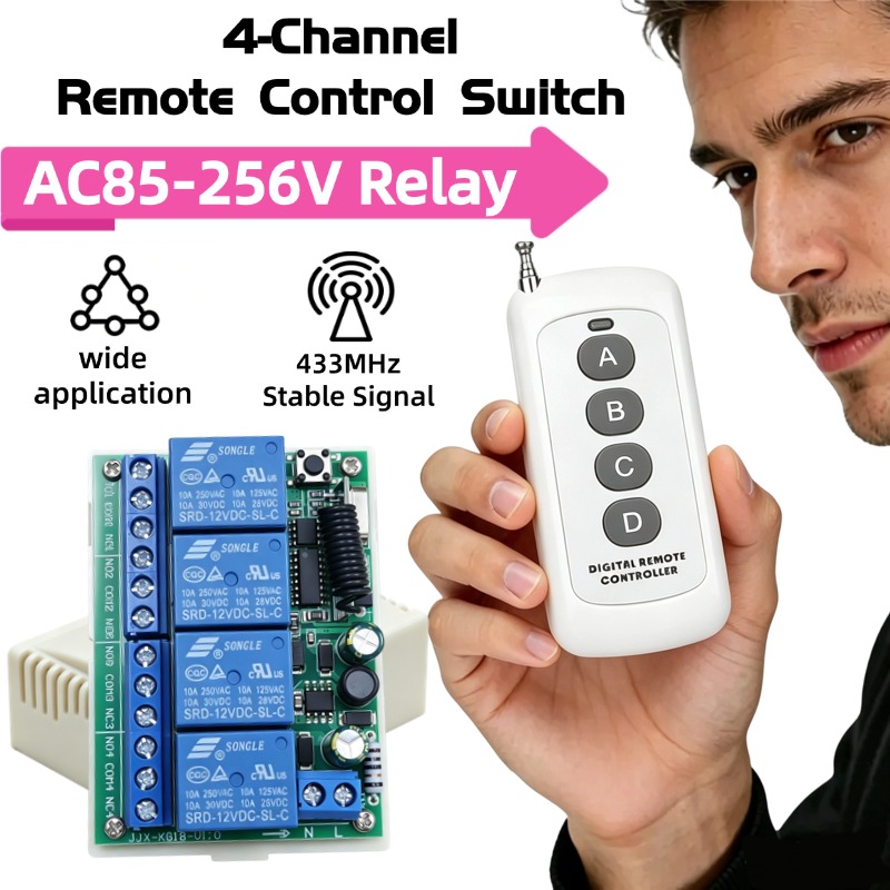 Control remoto RF de 4 canales - 433Mhz Receiver Module reseña y precio