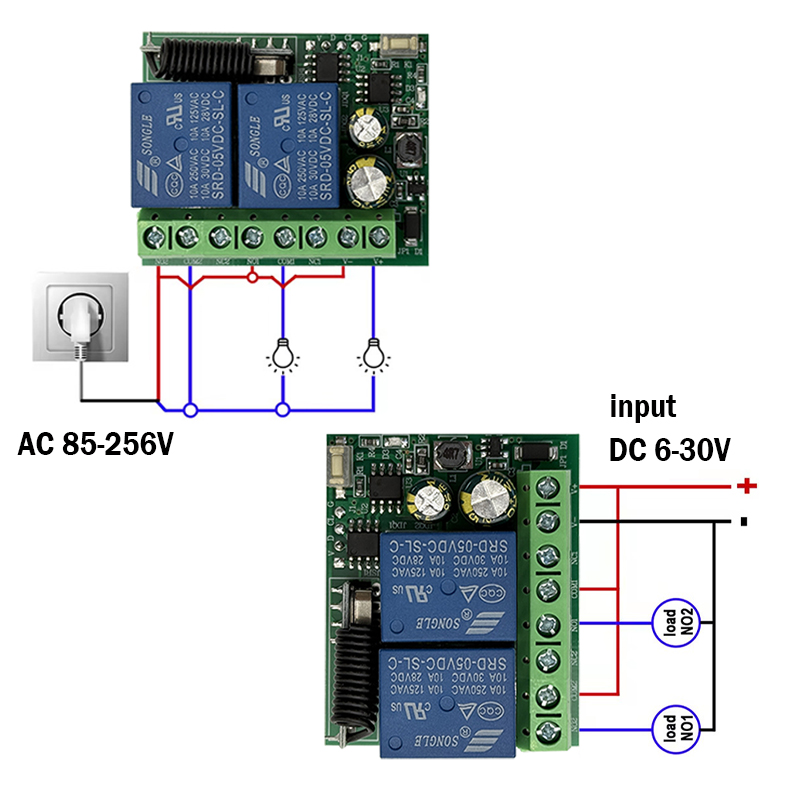 DC 12V 24V AC 220V RF433 2CH m - 433Mhz Receiver Module reseña y precio