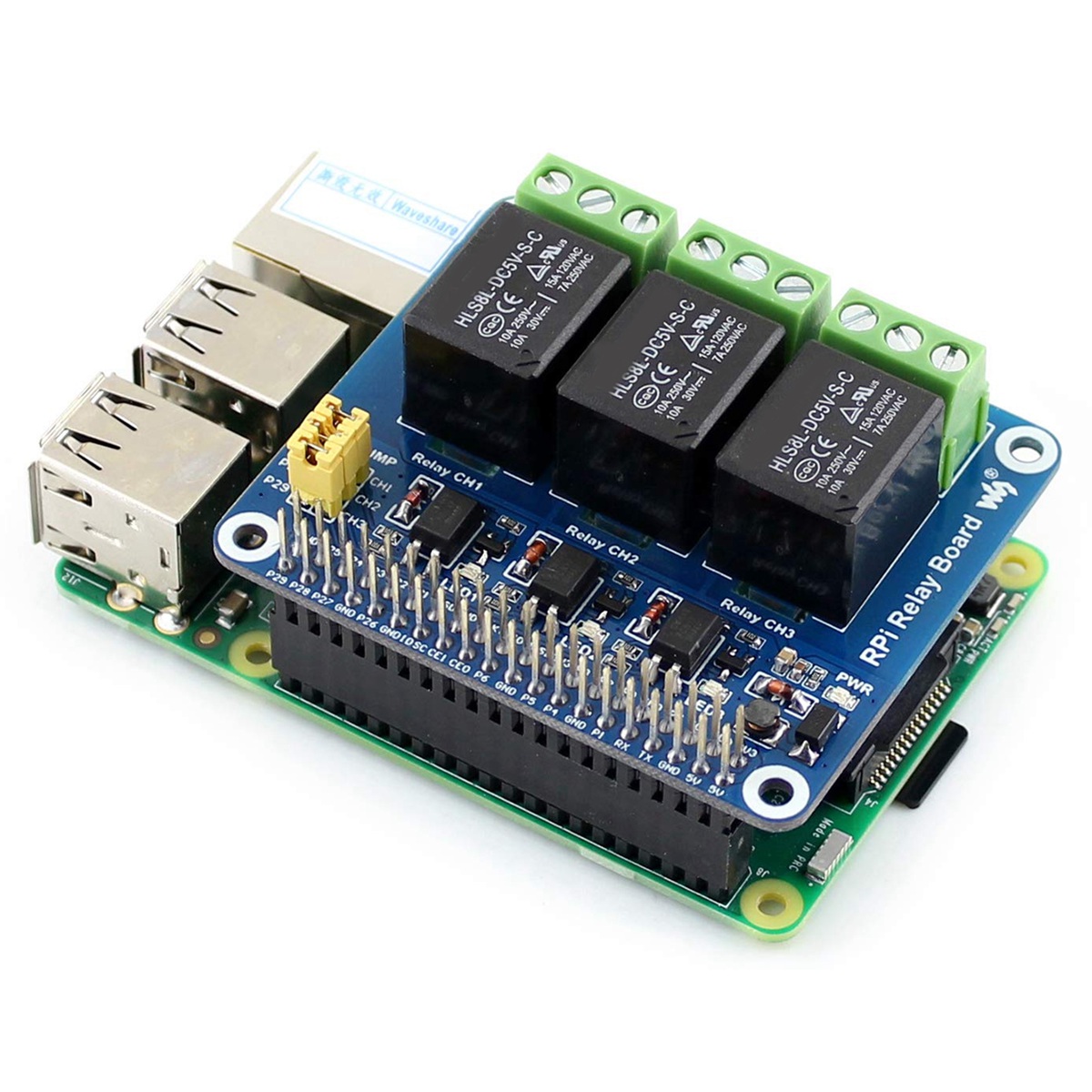 Waveshare Módulo de Relé de 3  - Pi Zero W Board reseña y precio