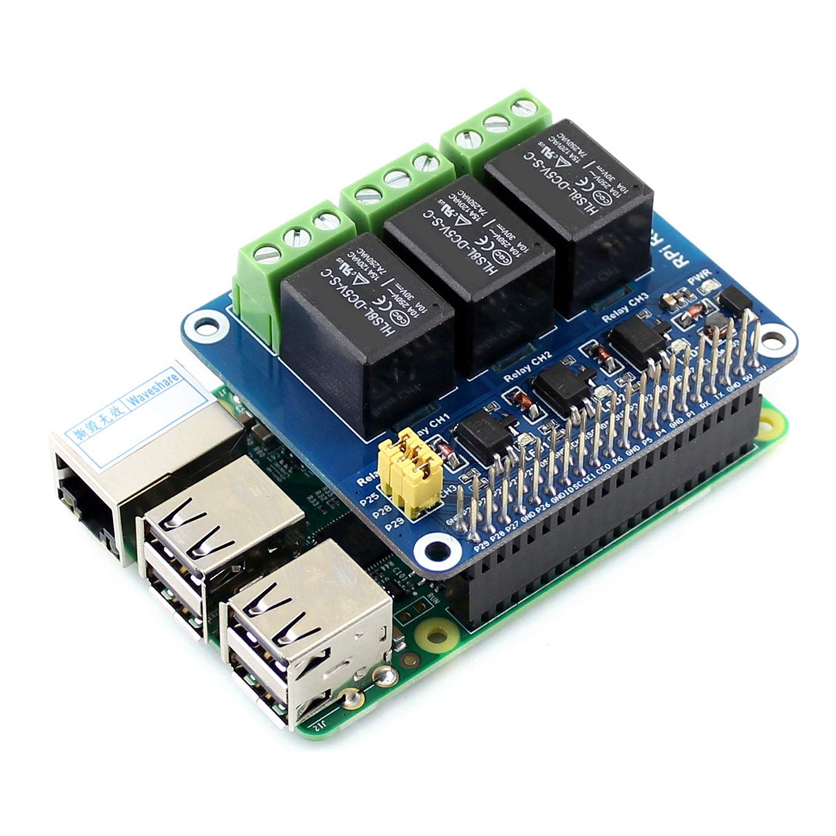 Waveshare Módulo de Relé de 3  - Pi Zero W Board reseña y precio