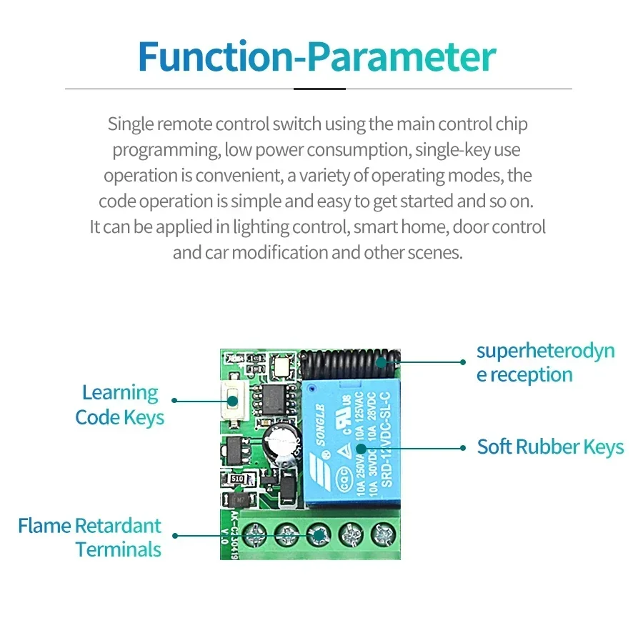 DC 12V Control remoto interrup - 433Mhz Receiver Module reseña y precio