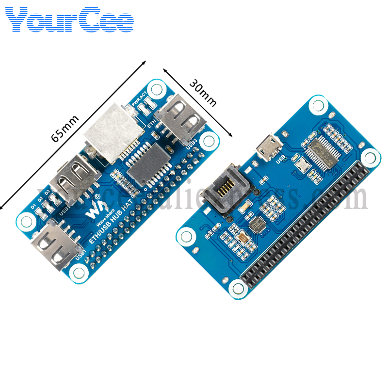 HUB USB HAT con Puerto de Red  - Pi Zero W Board reseña y precio