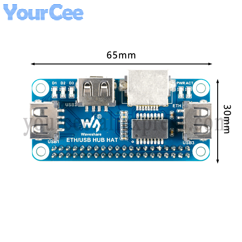 HUB USB HAT con Puerto de Red  - Pi Zero W Board reseña y precio
